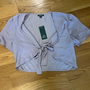 Wild Fable Purple Tie-Front Crop Blouse